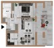 Noura Pipera - plan apartament 2 camere tip C1