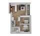 Model apartament — spațiu de living