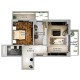 Plan apartament 2 camere tip Juno (57,18 m²)
