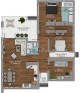 Plan parter — Casa Tip A (115 mp, 3 dormitoare)