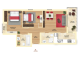 Plan apartament 3 camere Corp D Tip C