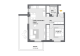 Plan apartament 2 camere Corp A, varianta 3