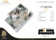 Plan apartament 1 cameră Tip 1 — 44 mp