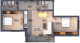 Plan apartament tip 3 — 3 camere, Corp B/C