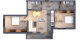 Plan apartament tip 7 — 3 camere, Corp A/D